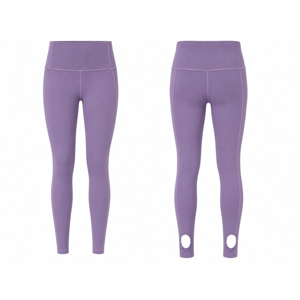 Athleta Power Vita Leggings Women Size SP Purple Stretch‎ Stirrup Heel Cutout
